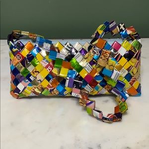 Rainbow Candy Wrapper Wristlet